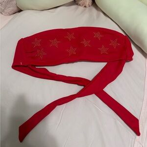 Vintage PINK Victoria's Secret Hot Red Bandeau Bikini Top